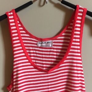 Michael Stars Red & White Striped Tank